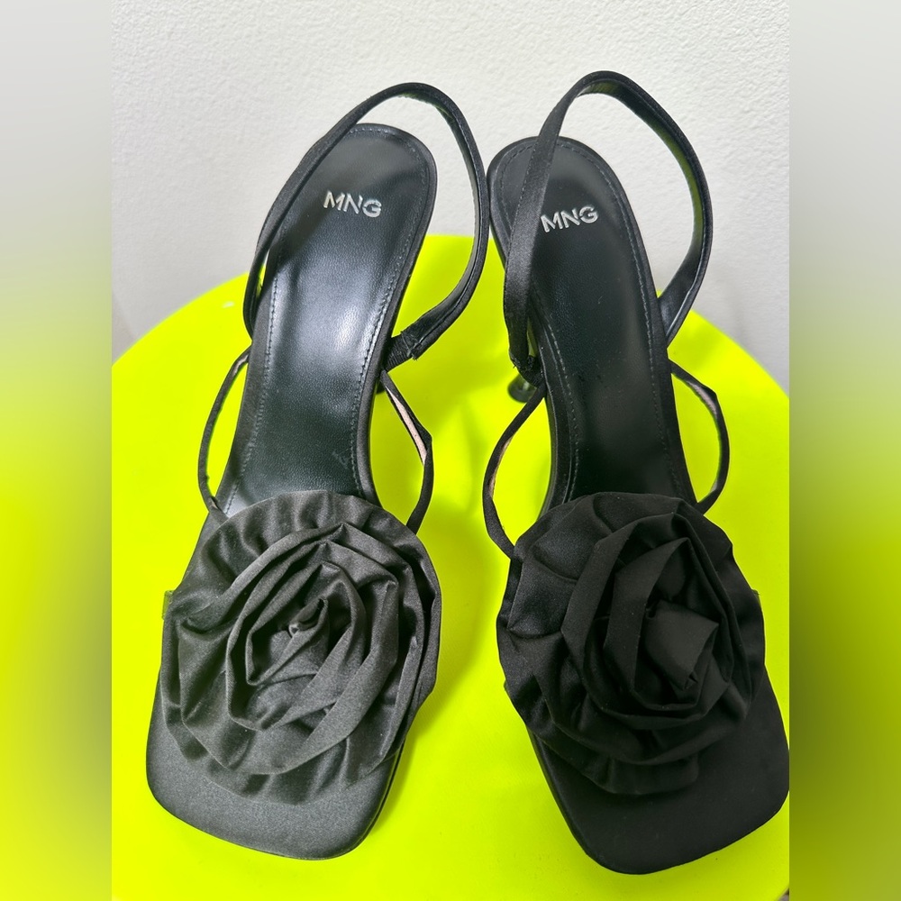 Mango Black Stiletto Heels Elegant Formal Footwear - Picture 7 of 7